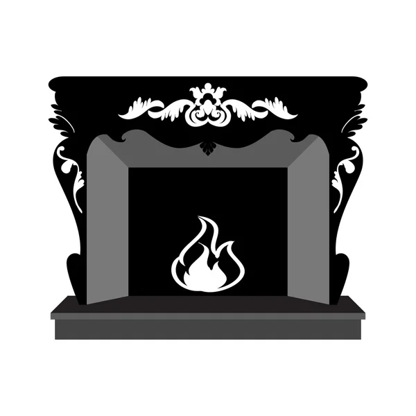 Vector silhouette of fireplace — Stock Vector