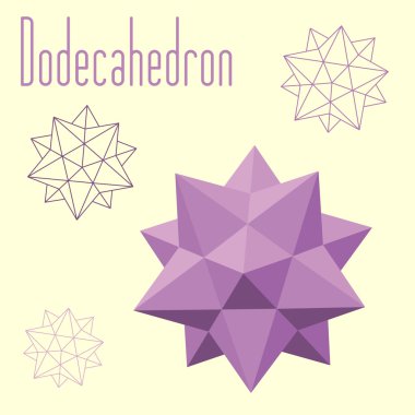 Dodecahedron-Icosahedron compound figure for your web design clipart