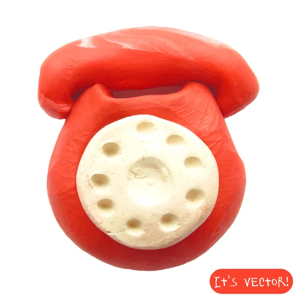 Icon of plasticine telephone — Stock Vector