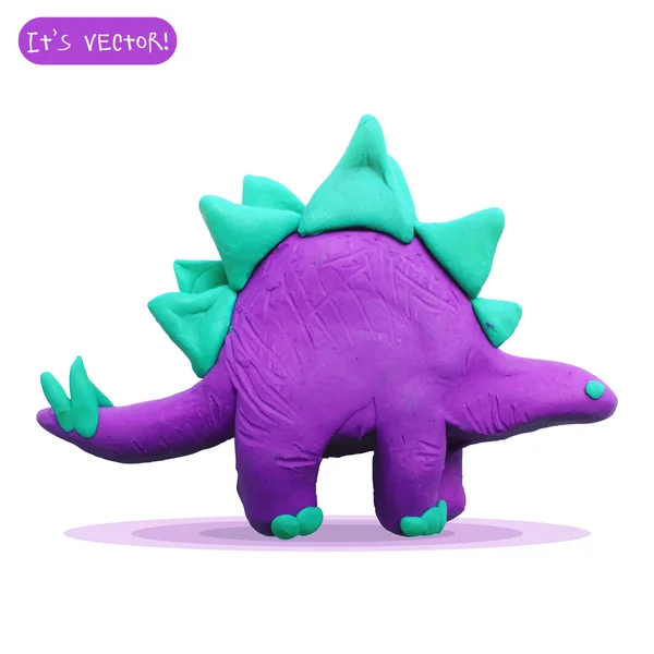Ikona z Plastelíny stegosaurus — Stockový vektor