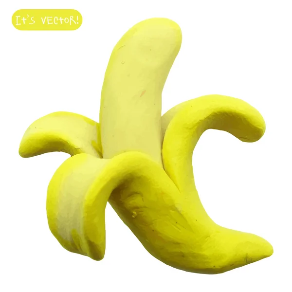 Ícone de banana de plasticina — Vetor de Stock