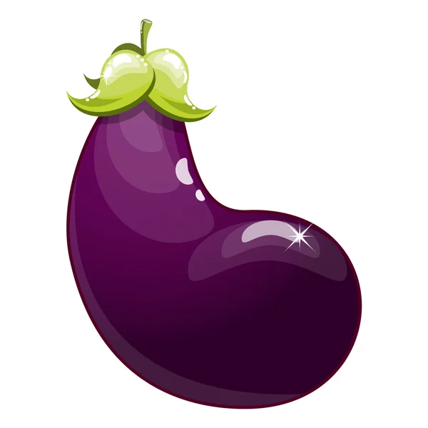 Stylized vector illustration of fresh ripe eggplant. — Stock Vector