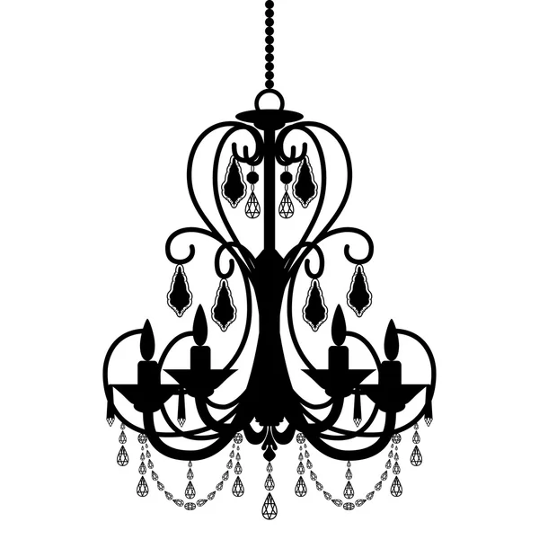 Silhouette de lustre isolé sur fond blanc — Image vectorielle