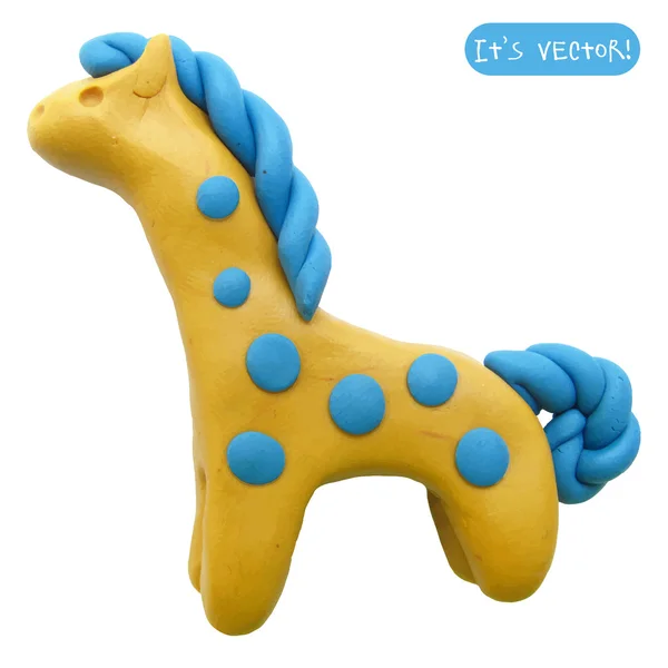 Икона пластилиновой игрушечной лошади — стоковый вектор