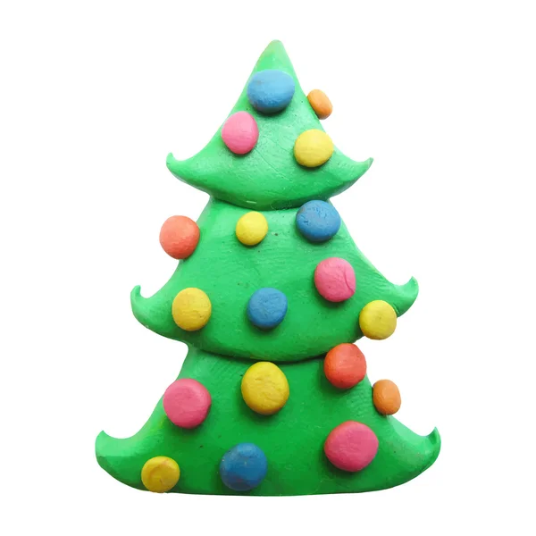 Ícone da árvore de Natal de plasticina — Vetor de Stock