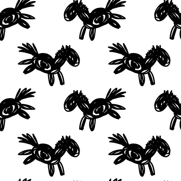 Seamless vector black and white pattern — Stock Vector