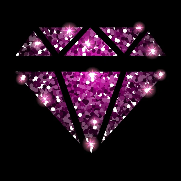 Illustration vectorielle avec silhouette du diamant — Image vectorielle