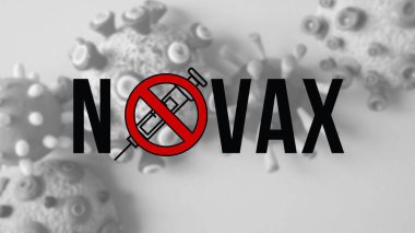VAX Covid 19 logosu yok. Aşı yapmak istemeyen insanların logosu. Komplo ve karşı kültürel düşünce. Covid-19 sahte. Aşılar. Maske Yok.