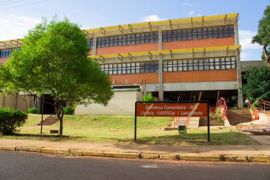 Sao Carlos, SP, Brezilya - 25 Şubat 2021: UFSCar kampüsünde 