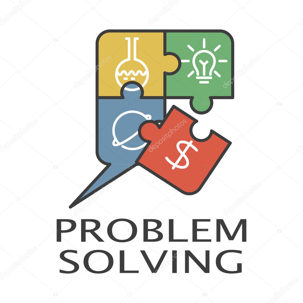 Problem solving concept. Flat style illustration.
