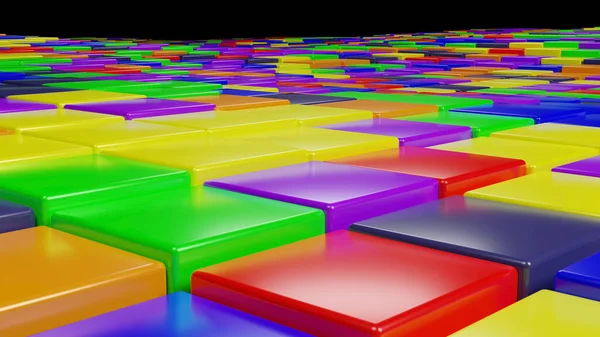 Multi colored cubes abstract background 3D rendering.