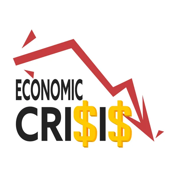 Concepto Crisis Económica Aislado Sobre Fondo Blanco — Archivo Imágenes Vectoriales