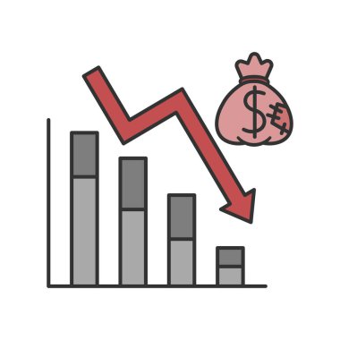 Ekonomik kriz konsepti. Beyaz arkaplanda izole. 
