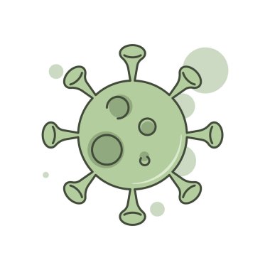 Sivri uçlu virüs. Coronavirus. Düz çizim. İzole edilmiş.