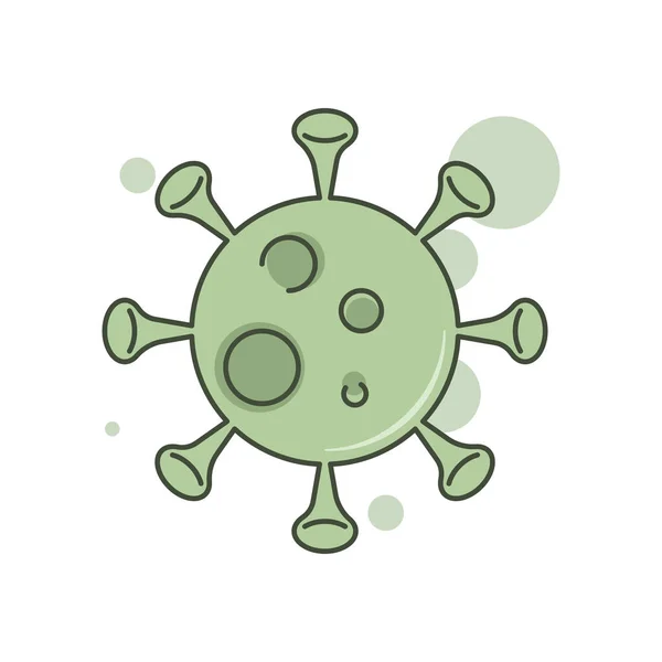 Virus Mit Spikes Symbol Coronavirus Flache Illustration Isoliert — Stockvektor