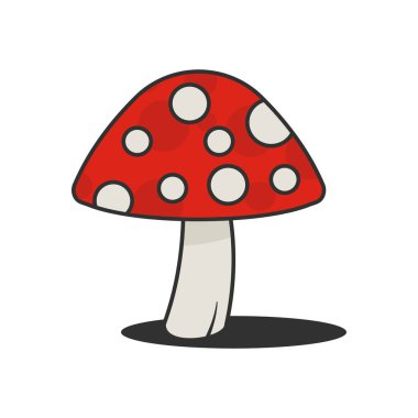 Amanita mantar ikonu. Düz stil. Beyaz arkaplanda izole. 