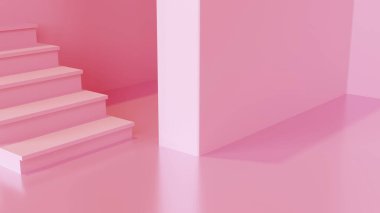 Ürün sunumu için en az merdiven arkabahçesi 3d görüntüleme. 