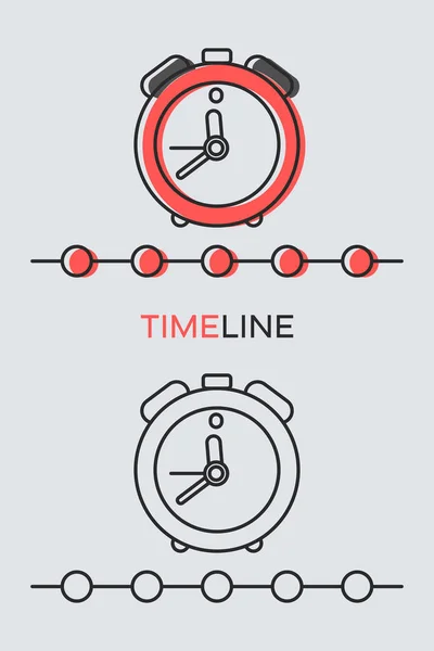 Icono Línea Tiempo Esquema Delgada Línea Plana Ilustración Aislado Sobre — Archivo Imágenes Vectoriales