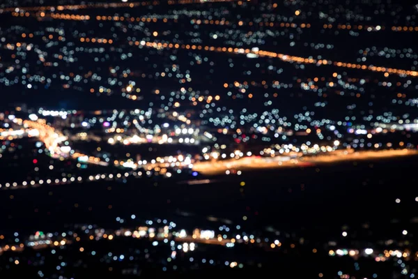 チェンマイの夜の空撮光ボケの街の風景 — ストック写真