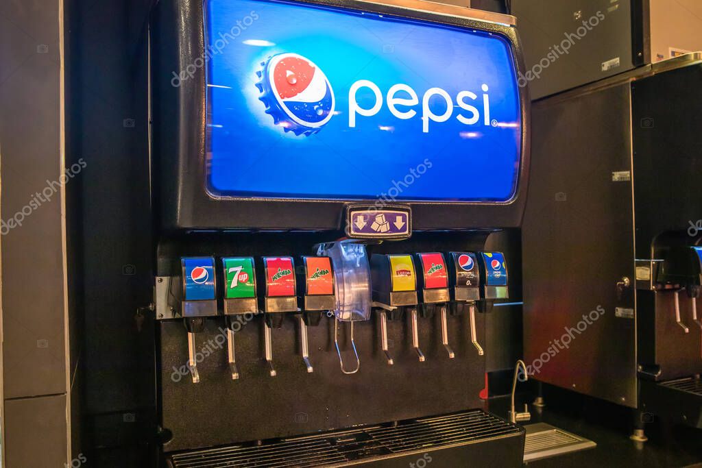 Service beverage soda machine in restaurant