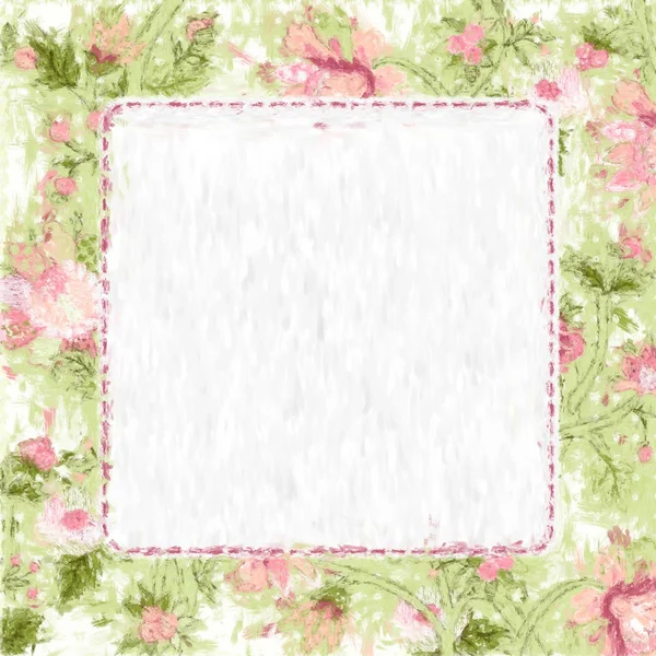 Cartão floral pintado — Fotografia de Stock