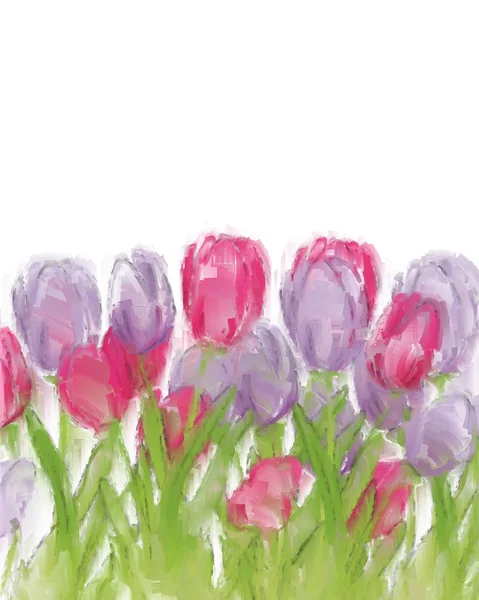 Painted tulips — Stock Photo, Image