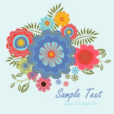 Vintage çiçek tebrik kartı