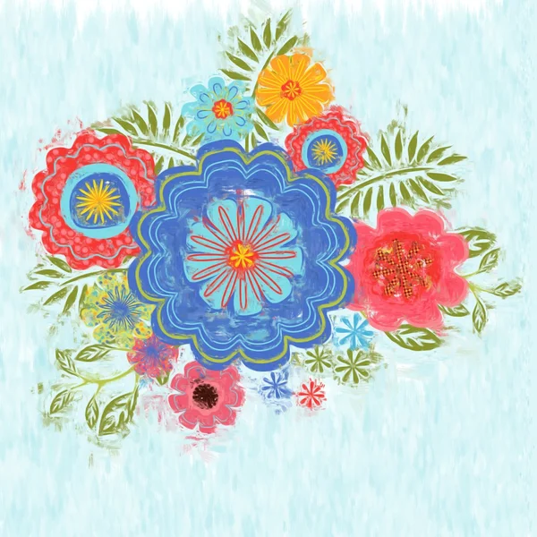 Hand painted floral background — Stock Photo, Image