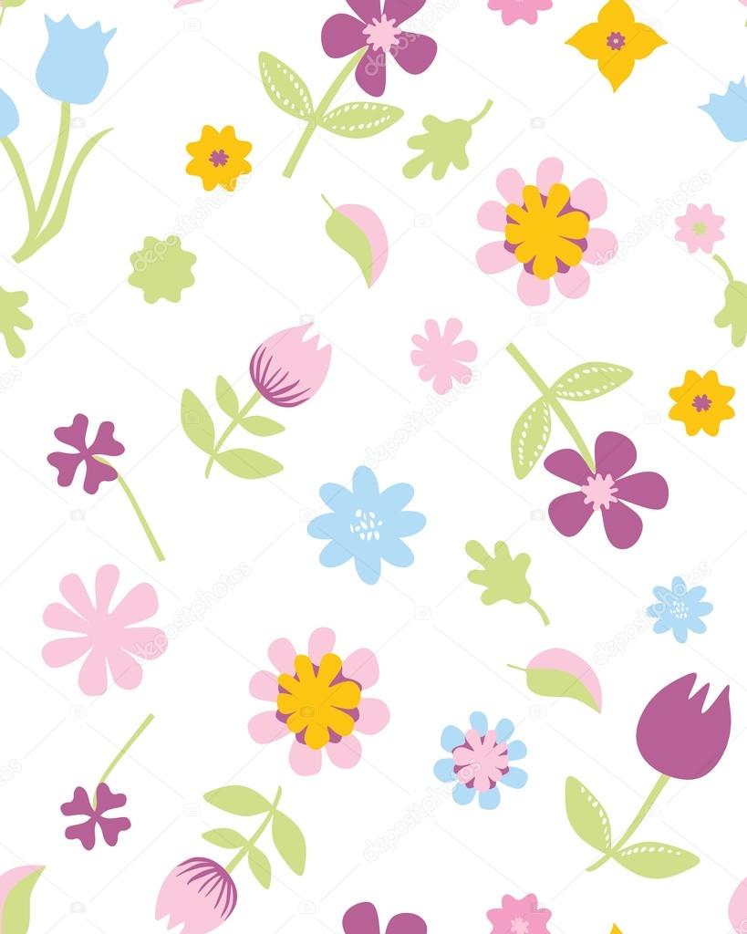 Seamless flower vector pattern
