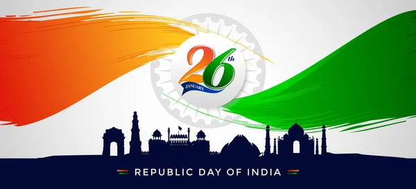 Ιανουαρίου Δημοκρατία Ημέρα Της Ινδίας Celebration Concept Διάνυσμα Φόντο Διάσημο — Διανυσματικό Αρχείο