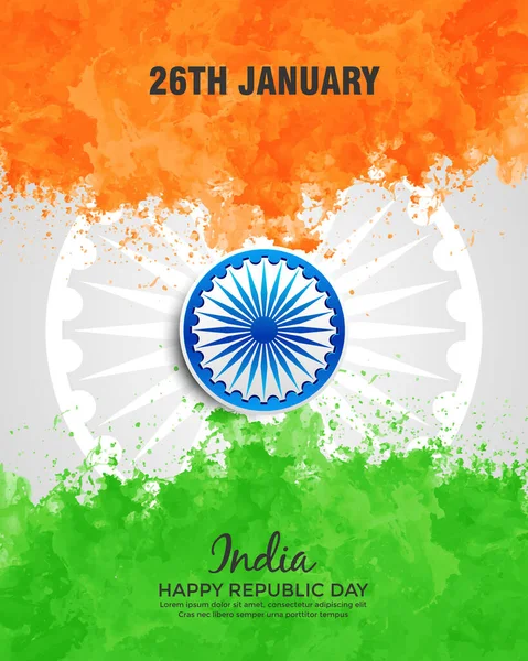 Января День Республики Индия День Республики Концепция Фона Цветами Индии — стоковый вектор
