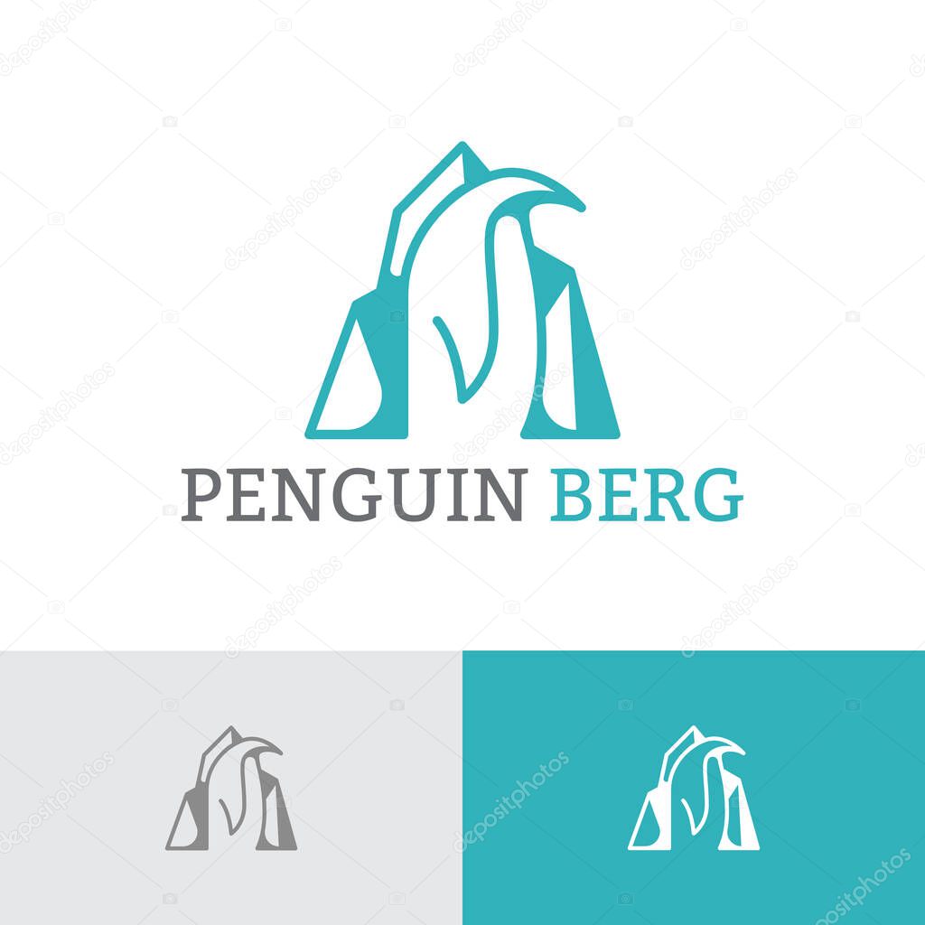 Penguin Ice Berg Polar Animal Cool Logo Template