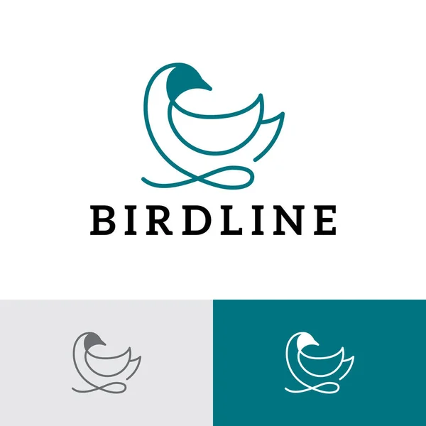 Plantilla Logotipo Estilo Línea Simple Bird Nest — Vector de stock