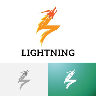 Şimşek Gürültüsü Ejder Elektrik Enerji Logosu