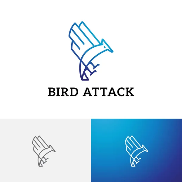 Eagle Hawk Falcon Bird Attack Poince Prey Line — стоковый вектор