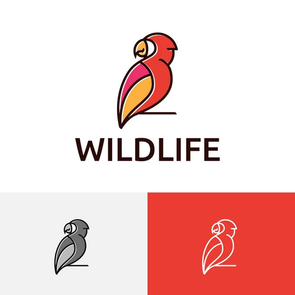 Логотип Красивого Экзотического Попугая — стоковый вектор