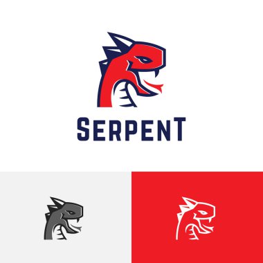 Spiny Thorny Snake Serpent Dragon Monster Poisonous Animal Logo