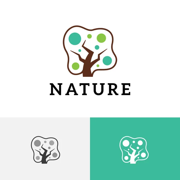 Verde Naturaleza Ecología Medio Ambiente Árbol Tierra Simple Logo — Vector de stock