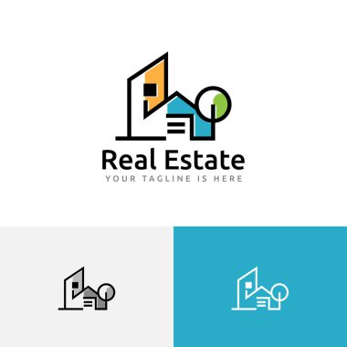 Ev Binası Gayrimenkul Basit Modern Logo