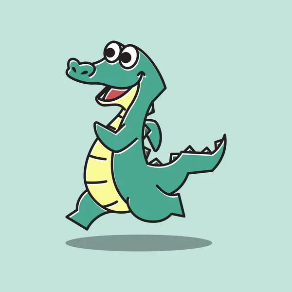 Крокодиловый Аллигатор Управляющий Спортом Смешной Симпатичный Персонаж — стоковый вектор