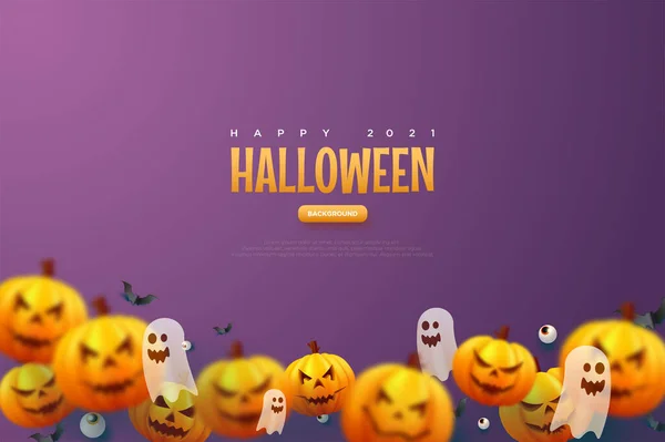Halloween Kürbis Blauer Hintergrund Illustration — Stockvektor