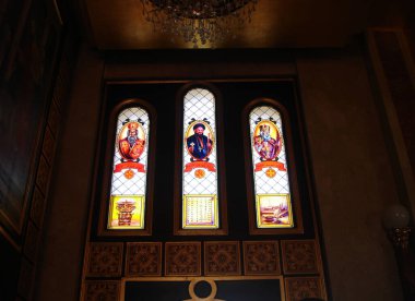 Sharm El-Sheikh, Güney Sina, Mısır-Kasım 2015: Sharm El-Sheikh 'teki Coptic Kilisesi' nin vitray pencereleri