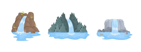 Cartoon rivière cascade. — Image vectorielle