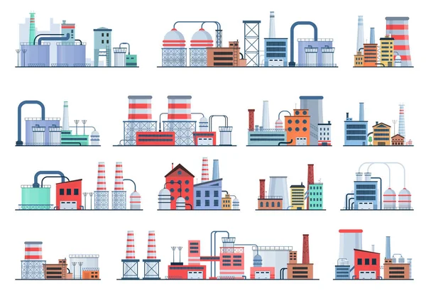 Fábrica de construção industrial. —  Vetores de Stock