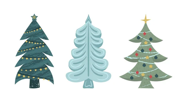 Vánoční stromek plochý. — Stockový vektor