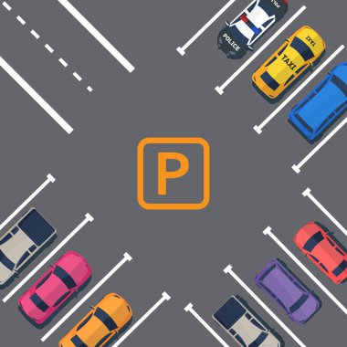 Otoparktaki arabalar.