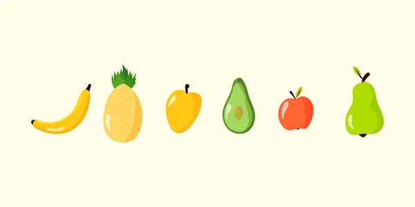 Definir frutas frescas. — Fotografia de Stock