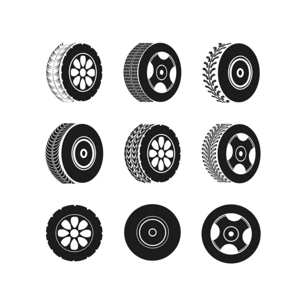 Neumáticos del coche, pistas — Archivo Imágenes Vectoriales