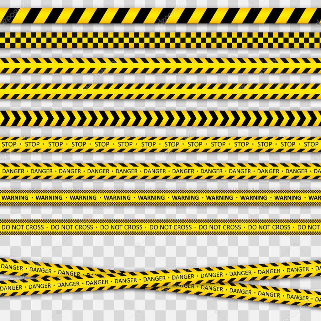 Warning striped line.