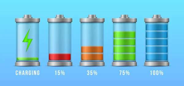 Acumuladores de carga de batería. — Vector de stock